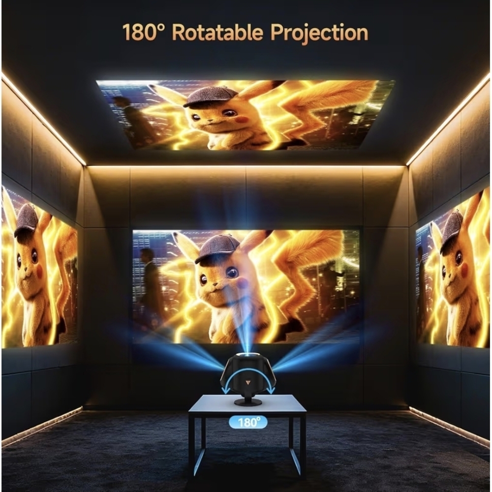 Mini Projector with WiFi and Bluetooth, Portable Projector Native 1080P Support - Picture 3 of 8